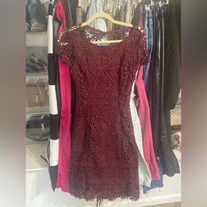 Lulus lace burgundy dress - size medium